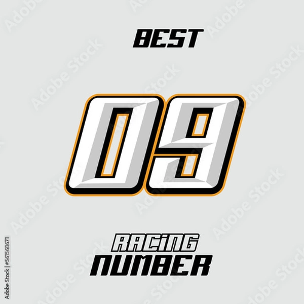 Obraz Vector Racing Number Template 09