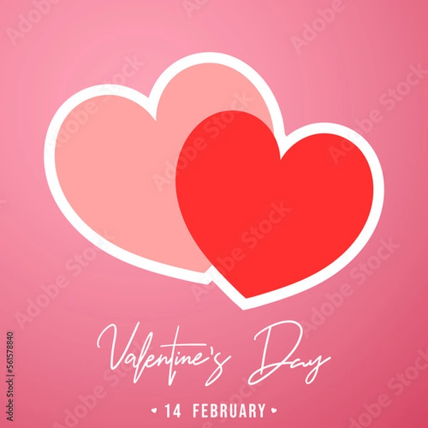 Fototapeta Valentine's Day Background on pink background ,for February 14, Vector illustration EPS 10