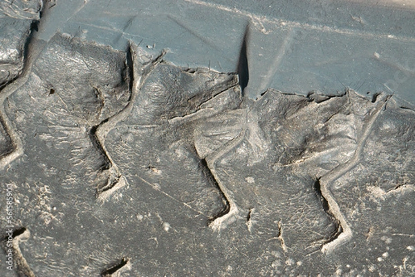 Obraz old dirty damaged rubber tire 