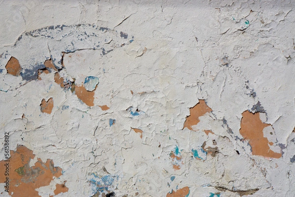 Obraz old wall with damaged whitewash