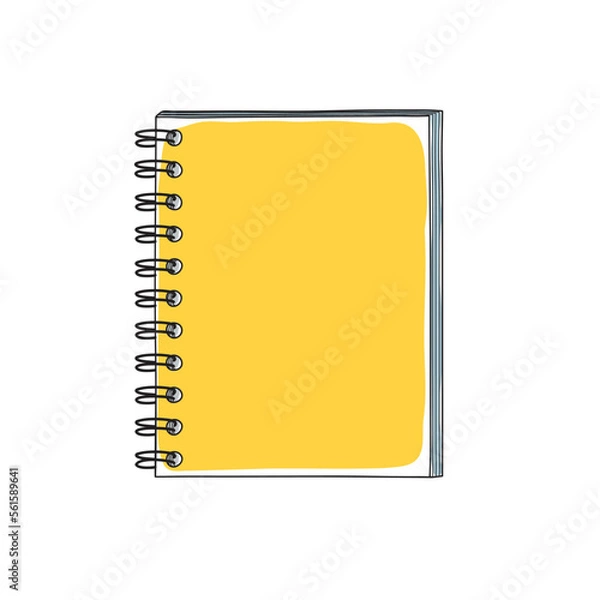 Obraz yellow notebook handrawn doodle art vector illustration