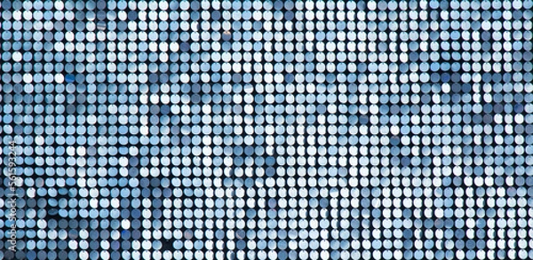 Fototapeta Abstract blue Background of metallic round Sequins