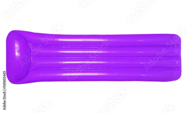 Fototapeta Purple inflatable floating pool raft mattress isolated on transparent background.