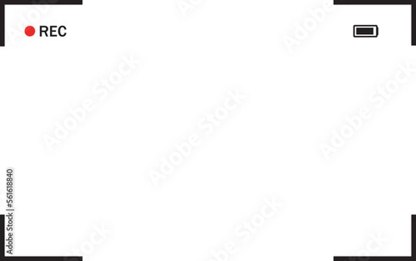 Fototapeta Camera viewfinder. Video camera screen. video camera display. Camera recording screen, viewfinder on black background. Modern focusing screen. 4k Animation video