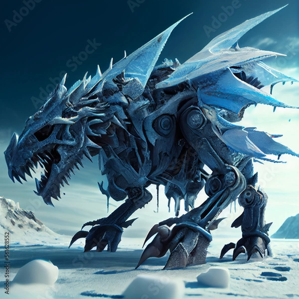 Fototapeta Mech dragon generative ai