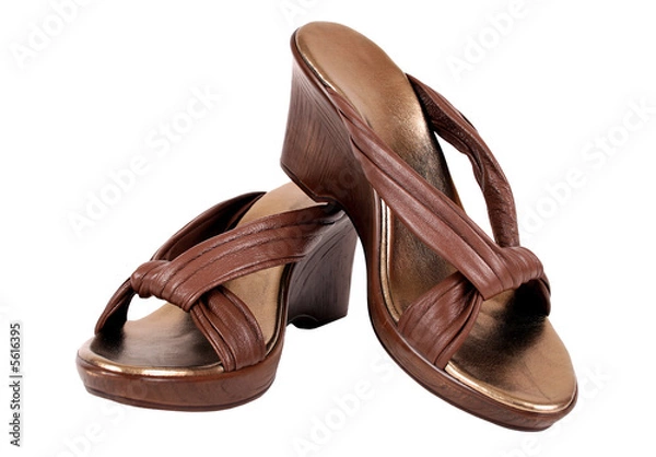 Obraz Women's Sandals isolated over white.