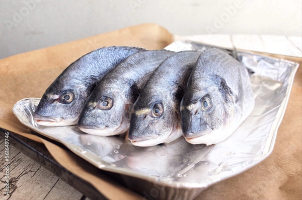 Obraz fresh fish on a plate