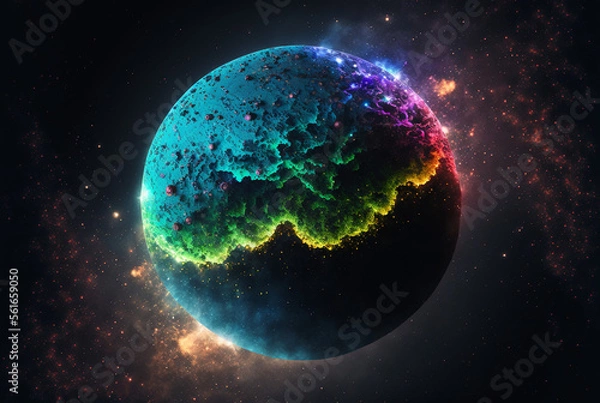 Fototapeta Planet in space, sci-fi