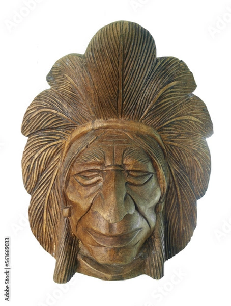 Obraz Mohawk wooden mask craft