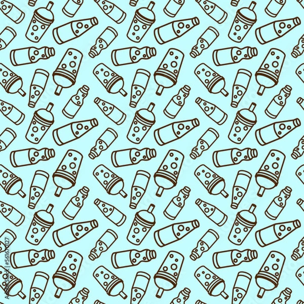 Fototapeta vector icon of cute pattern line doodle soft drink and cola