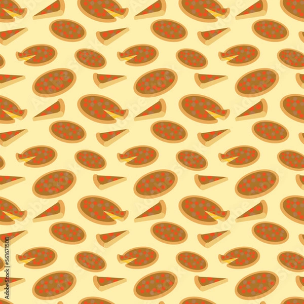 Fototapeta vector icon of cute flat design pattern fast food pizza