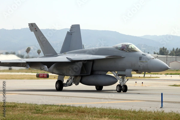 Obraz a jet fighter passing by close
