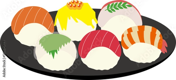 Obraz てまり寿司イラスト