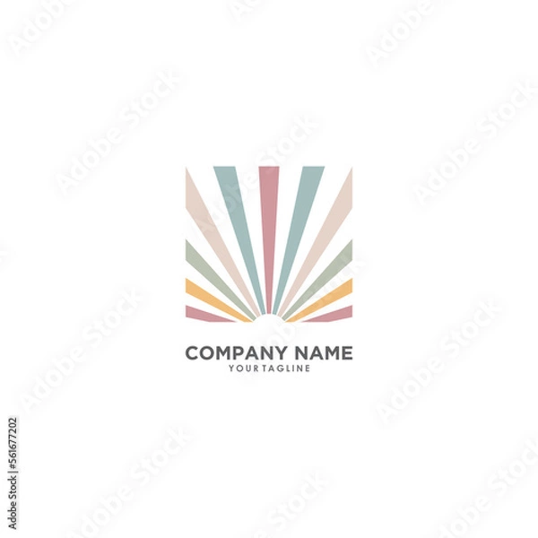 Fototapeta A simple logo concept of radiant light with soft colors suitable for your website icon or company icon