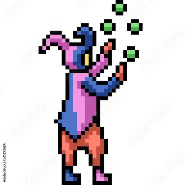 Fototapeta pixel art themepark clown performance
