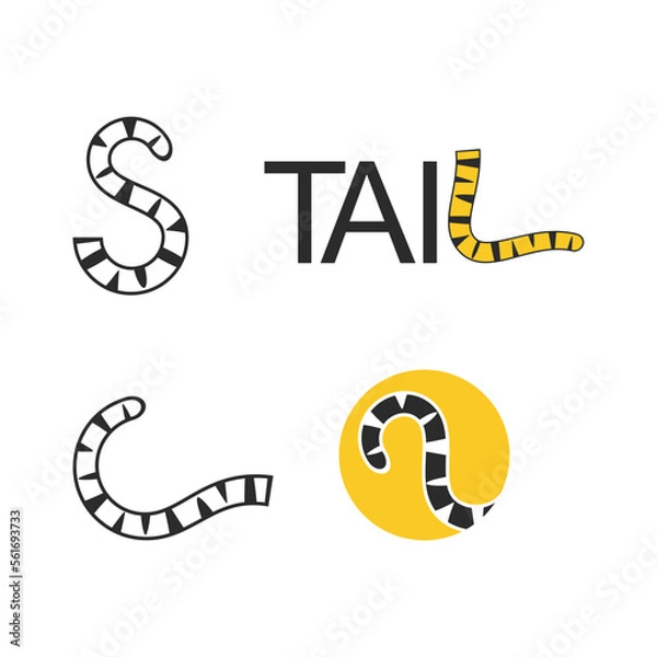Obraz Tiger tail icon vector
