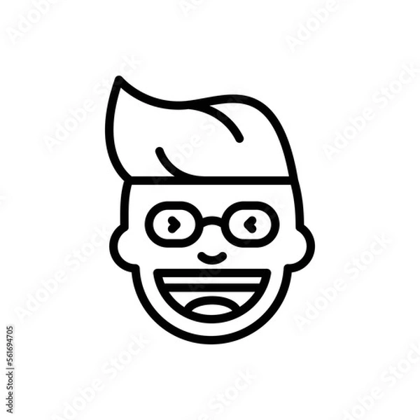 Fototapeta Black line icon for funny