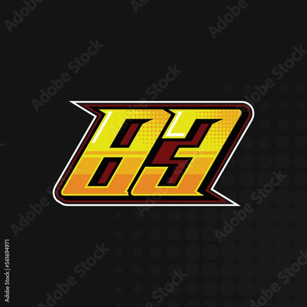 Obraz Race Number 83 logo design vector