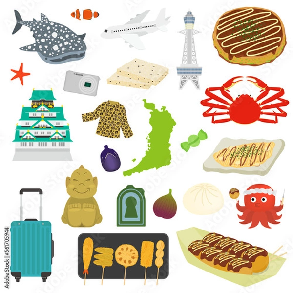 Obraz 大阪観光のイラスト