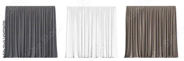 Fototapeta curtain isolated on a transparent background, 3D illustration, cg render
