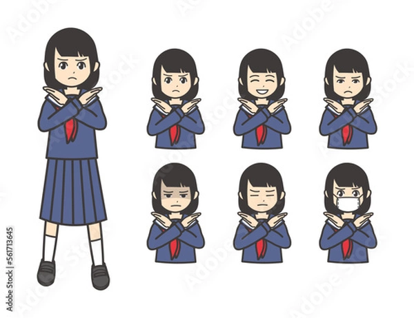 Obraz 冬服 女子学生 バッテン 01