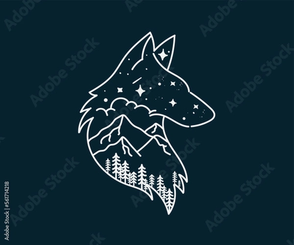 Obraz wolf head tattoo