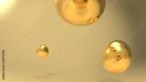 Fototapeta luxury golden beads background, pearls background 3D render