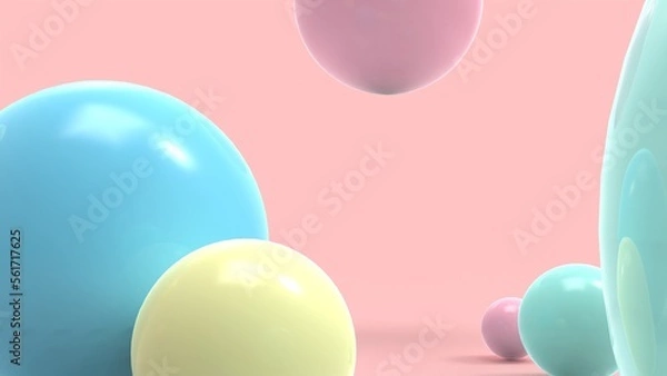 Fototapeta colorful paste beads background, pearls background 3D render