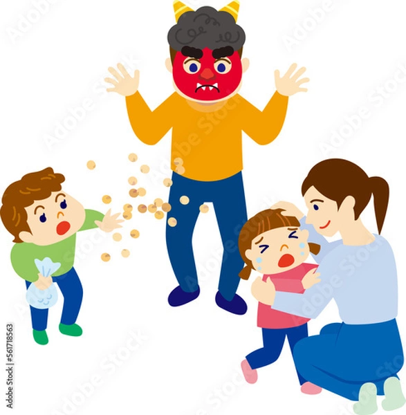 Obraz 節分　豆まき