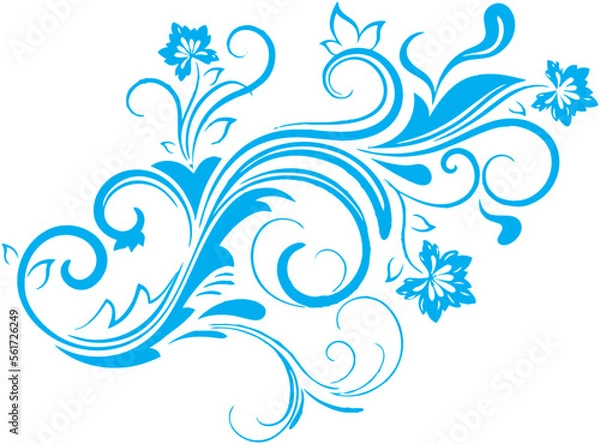 Obraz abstract blue floral background corner