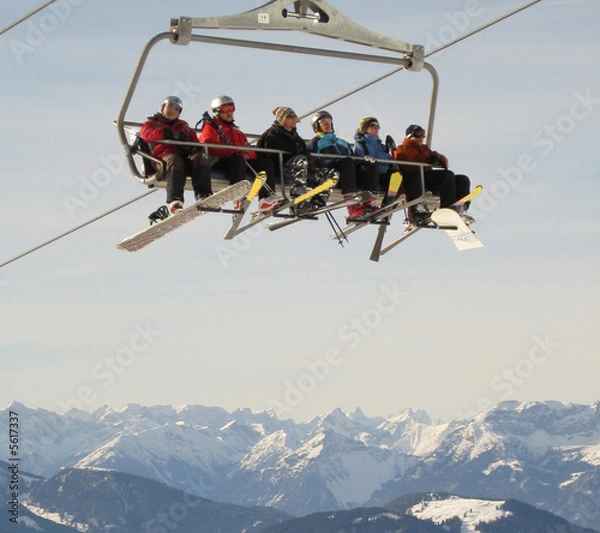Obraz 6er Sessellift mit Panorama