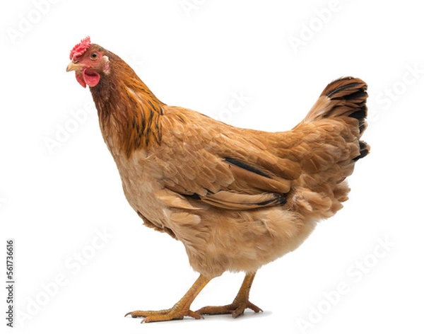 Obraz red adult hen isolated on white background
