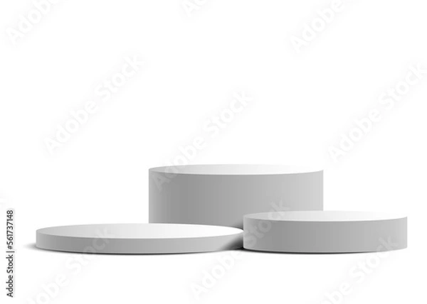 Fototapeta White studio background with 3d podium for product display