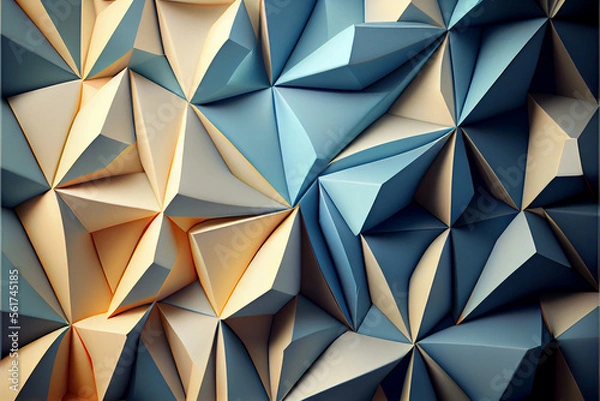 Fototapeta Abstract origami background. generative ai
