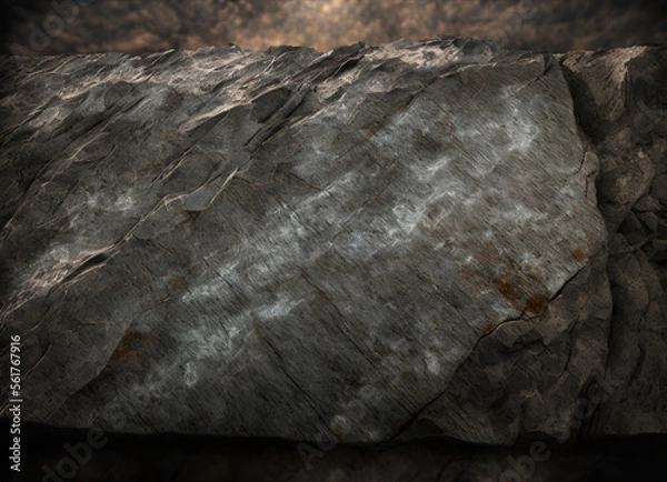 Obraz Grey rock background. Stone texture volume. Generative AI