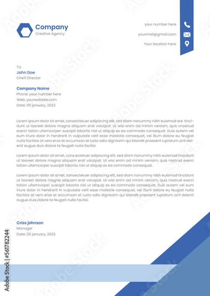 Obraz Modern corporate letterhead template design