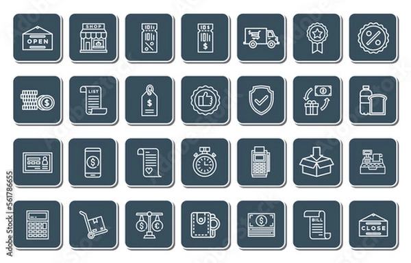 Fototapeta RETAIL ICON SET DESIGN