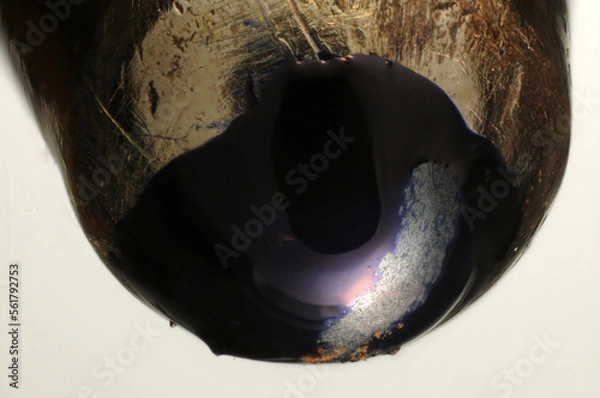 Fototapeta Extreme close up of the tip of a ballpoint pen