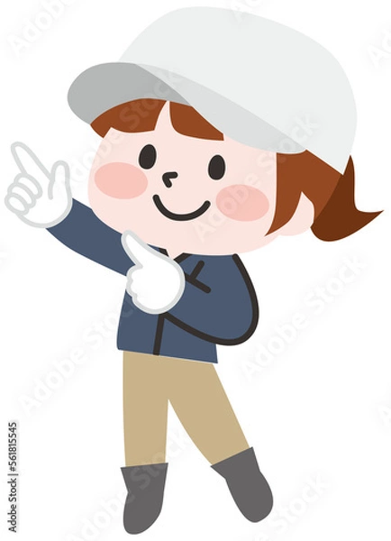 Fototapeta 外で作業をする女性のイラスト