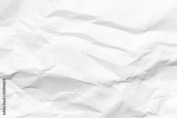 Fototapeta Grunge wrinkled white color paper textured background with copy space