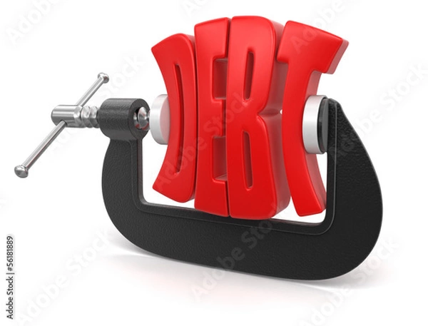 Obraz debt in clamp (clipping path included)