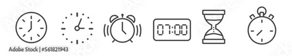 Obraz thin line icon set 02 business - time and clock