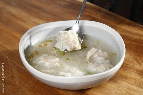 Fototapeta Pancit molo—dumpling soup from the Philippines