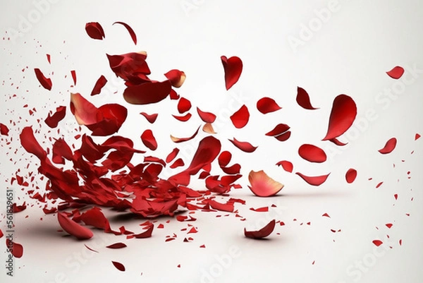Fototapeta rose pedals on isolated white background made by generative ai