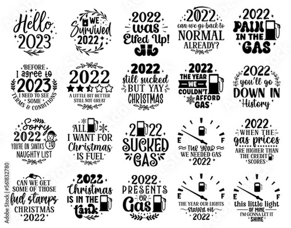 Fototapeta Christmas Ornaments Bundle for Print and Cut.