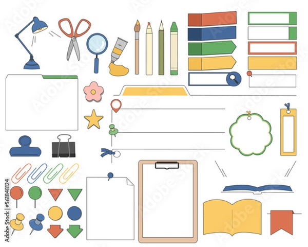 Obraz 文具アイコン&フレームセット