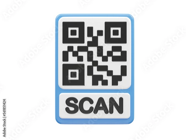 Obraz Qr code vector icon illustration 3d rendering transparent element