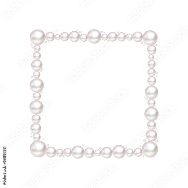 Fototapeta Pearl square rectangle frame border 