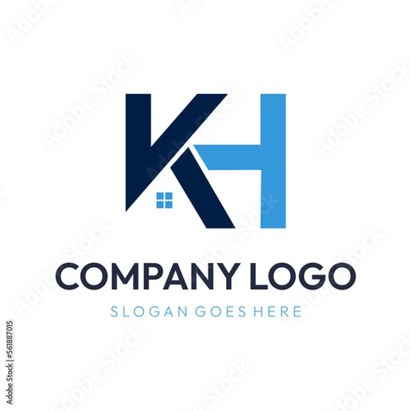 Obraz letter KH real estate logo vector 