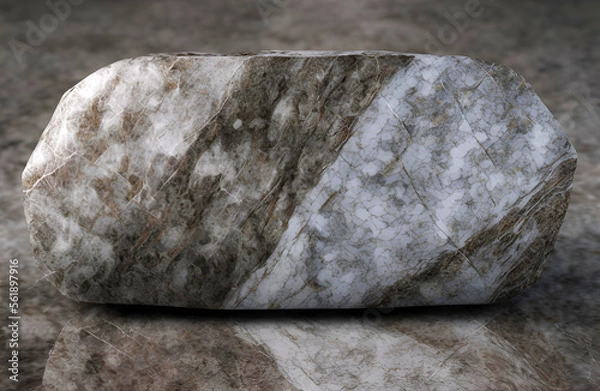 Obraz Grey rock background. Stone texture volume. Generative AI